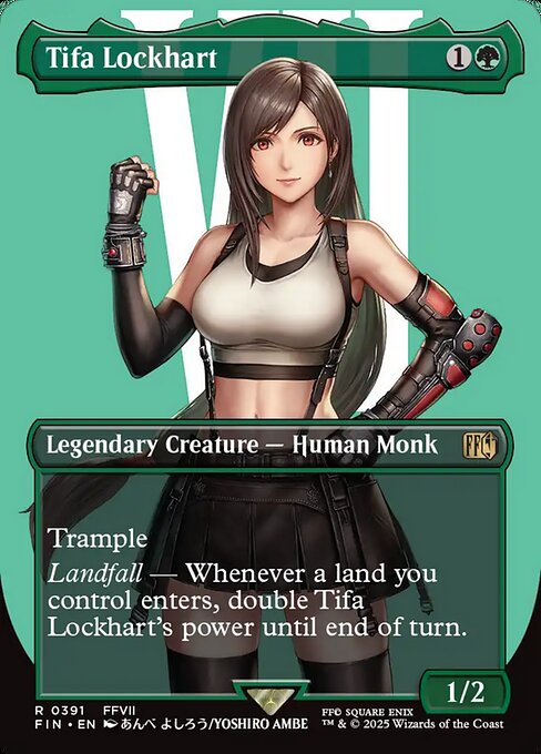 MTG Tifa Lockhart FIN 391 Borderless Character Foil