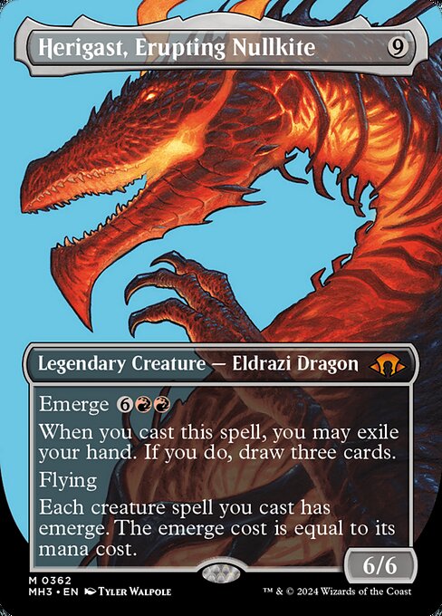 MTG Herigast, Erupting Nullkite MH3 362 Borderless Profile Foil