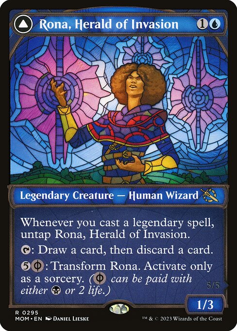 MTG Rona, Herald of Invasion // Rona, Tolarian Obliterator MOM 295 Planar Showcase Foil
