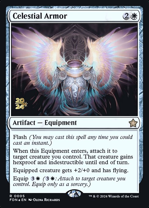 MTG Celestial Armor PFDN 005s Prerelease Foil