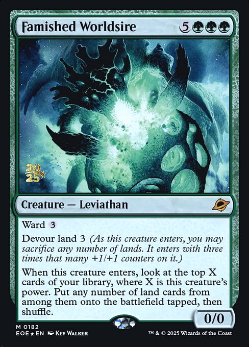 MTG Famished Worldsire PEOE 182s Prerelease Foil