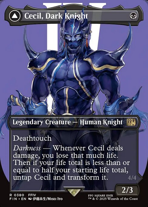 MTG Cecil, Dark Knight // Cecil, Redeemed Paladin FIN 380 Borderless Character Foil