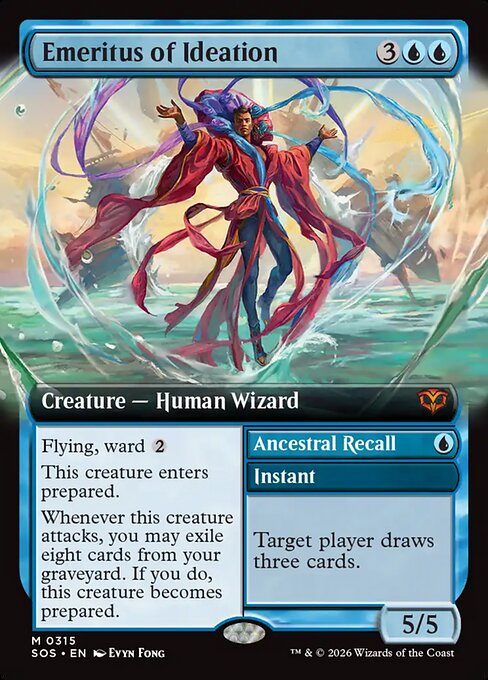MTG Emeritus of Ideation // Ancestral Recall SOS 315 Extended Art Nonfoil