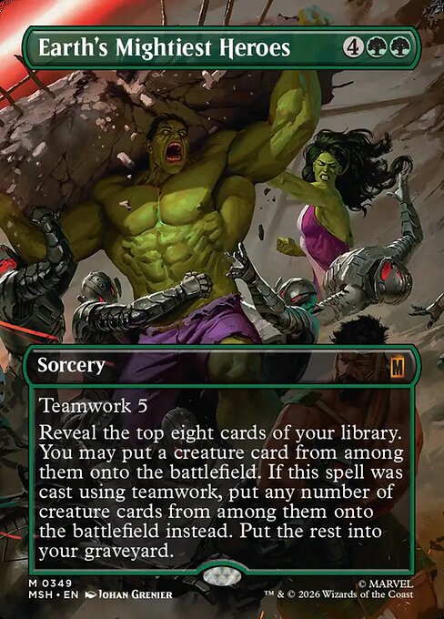 MTG Earth's Mightiest Heroes MSH 349 Borderless Scene Foil