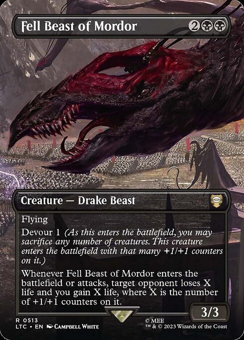 MTG Fell Beast of Mordor LTC 513 Showcase Ring Nonfoil