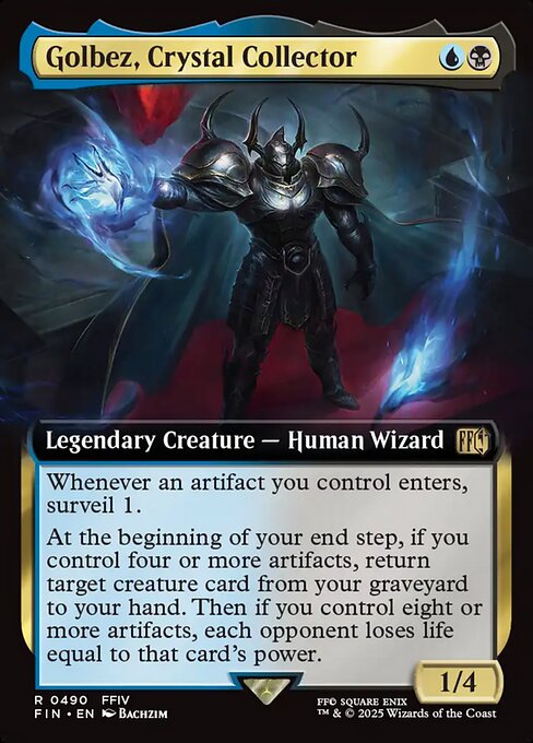MTG Golbez, Crystal Collector FIN 490 Extended Art Nonfoil
