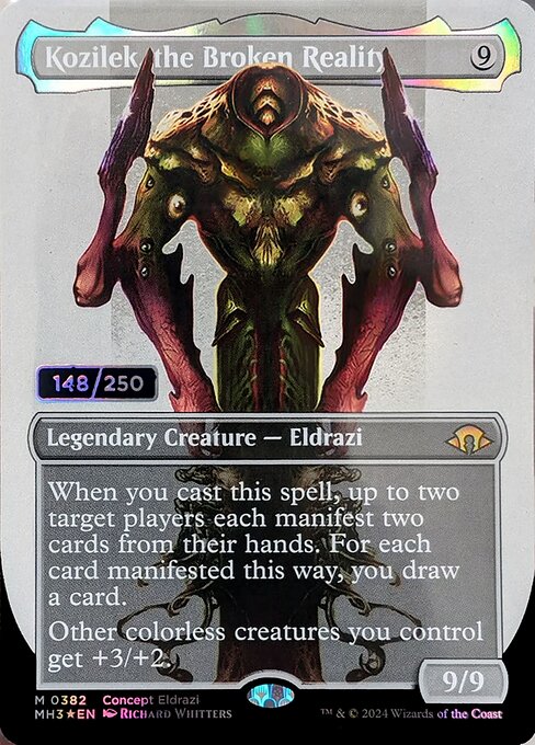 MTG Kozilek, the Broken Reality MH3 382z Serialized Borderless Concept Eldrazi Double Rainbow Foil