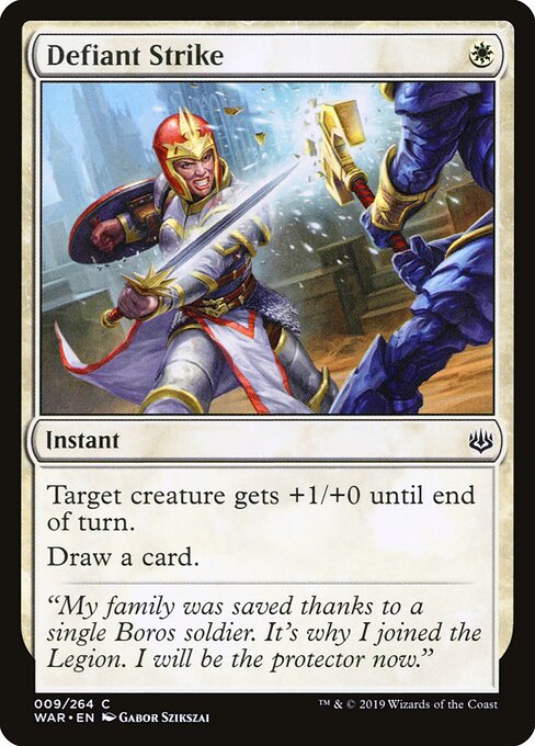 MTG Defiant Strike WAR 009 Standard Foil front