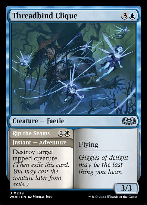 MTG Threadbind Clique // Rip the Seams WOE 239 Regular Foil