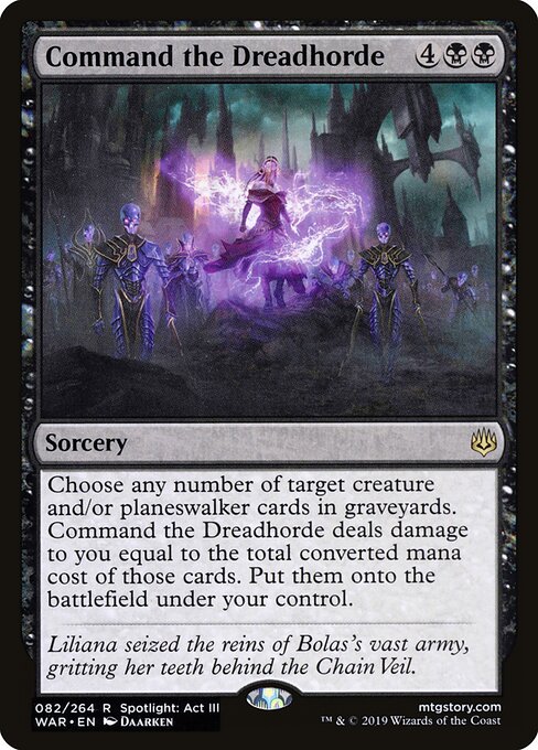 MTG Command the Dreadhorde WAR 082 Standard Foil front