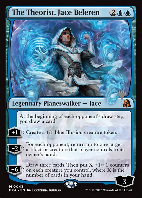 MTG The Theorist, Jace Beleren PFRA 043P Promo Pack Nonfoil front