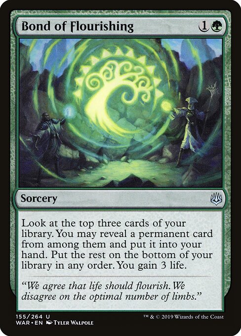 MTG Bond of Flourishing WAR 155 Standard Foil front