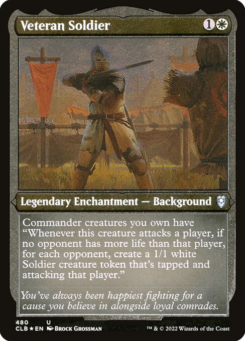 MTG Veteran Soldier CLB 480 Foil Etched Frame Etched