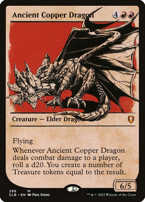 MTG Ancient Copper Dragon CLB 396 Showcase Rulebook Nonfoil