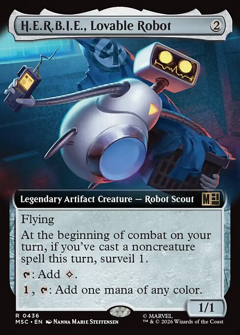 MTG H.E.R.B.I.E., Lovable Robot MSC 436 Extended Art Nonfoil