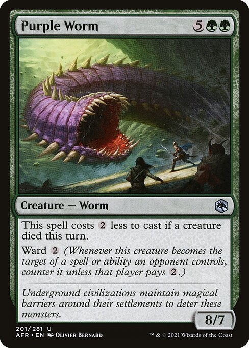 MTG Purple Worm AFR 201 Regular Foil