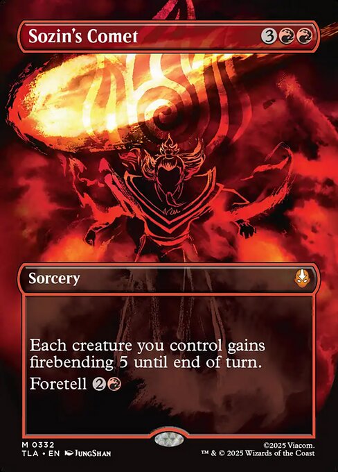MTG Sozin's Comet TLA 332 Borderless Elemental Frame Foil