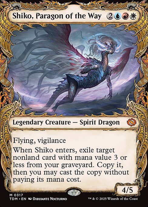 MTG Shiko, Paragon of the Way TDM 317 Showcase Draconic Frame Nonfoil