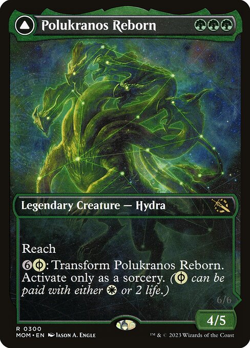 MTG Polukranos Reborn // Polukranos, Engine of Ruin MOM 300 Planar Showcase Foil