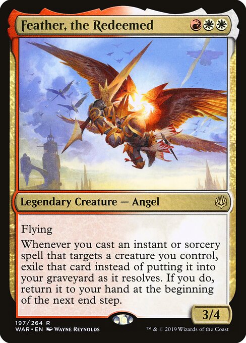 MTG Feather, the Redeemed WAR 197 Standard Foil front