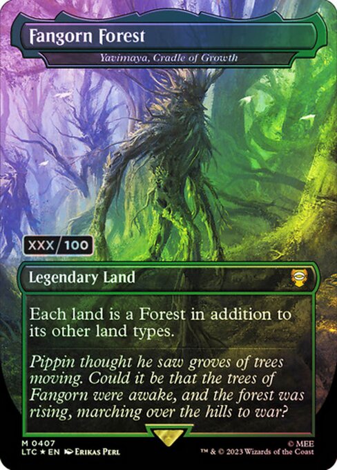 MTG Yavimaya, Cradle of Growth LTC 407z Showcase Ring Foil