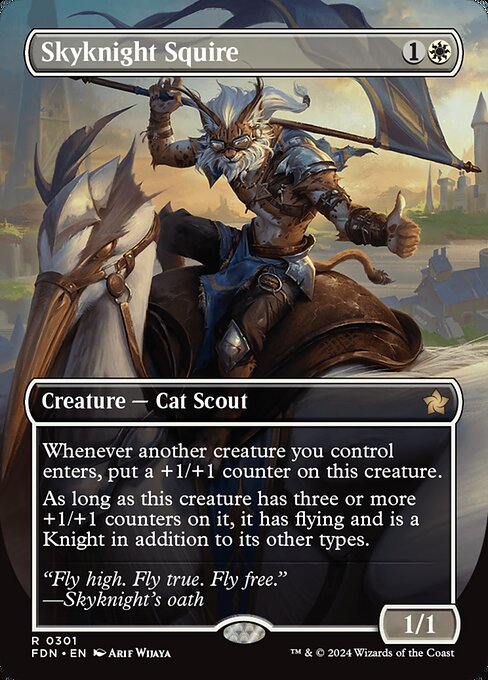 MTG Skyknight Squire FDN 301 Borderless Nonfoil