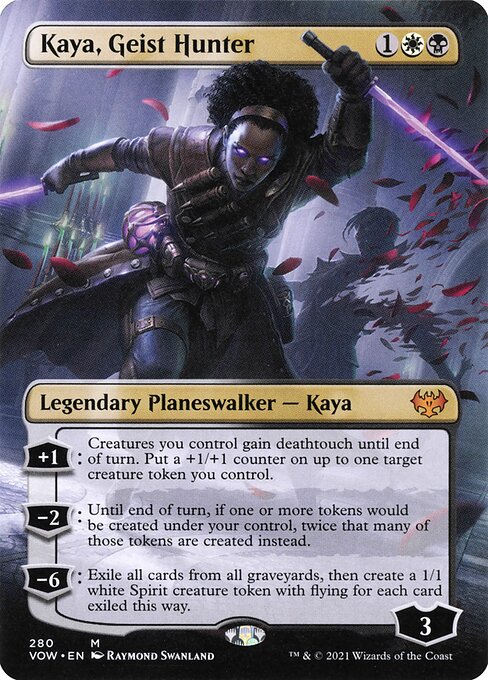 MTG Kaya, Geist Hunter VOW 280 Borderless Planeswalker Foil front
