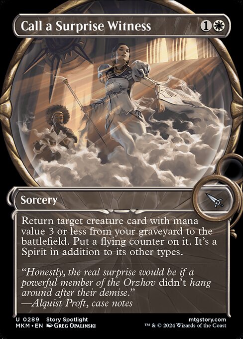 MTG Call a Surprise Witness MKM 289 Showcase Magnified Nonfoil