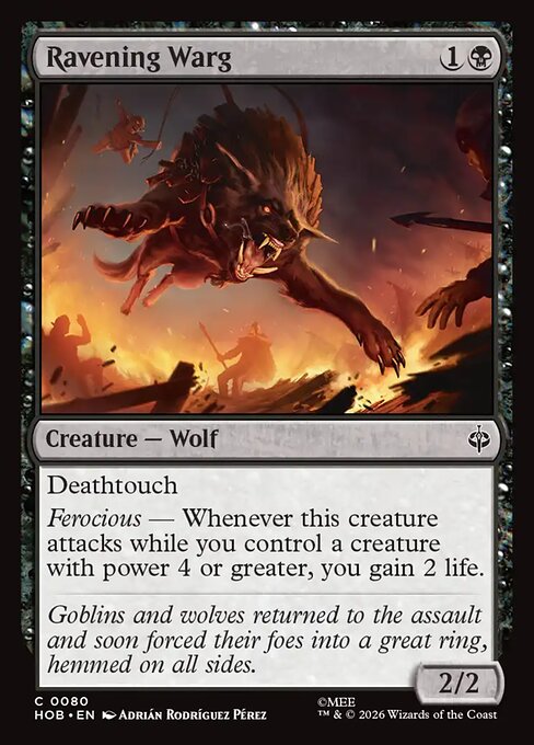 MTG Ravening Warg HOB 080 Regular Foil