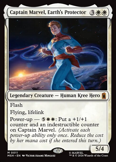 MTG Captain Marvel, Earth's Protector MSH 011 Regular Nonfoil