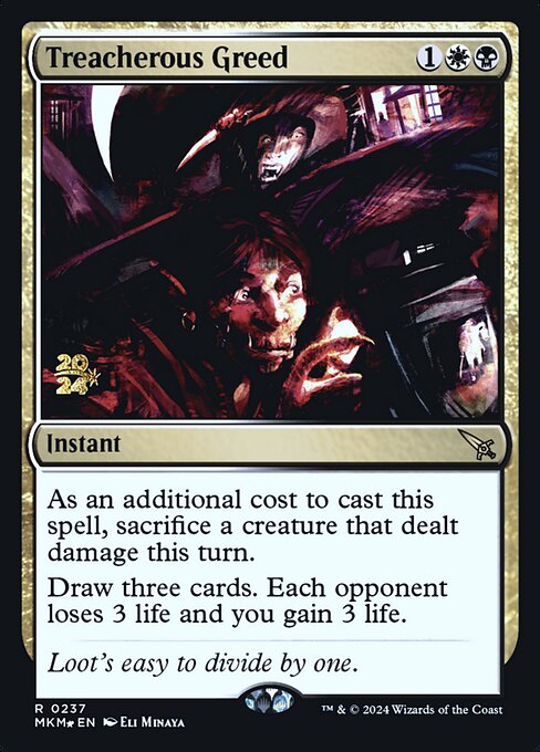 MTG Treacherous Greed PMKM 237s Prerelease Foil