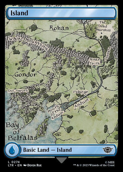MTG Island LTR 274 Full-Art Middle-earth Map Land Nonfoil