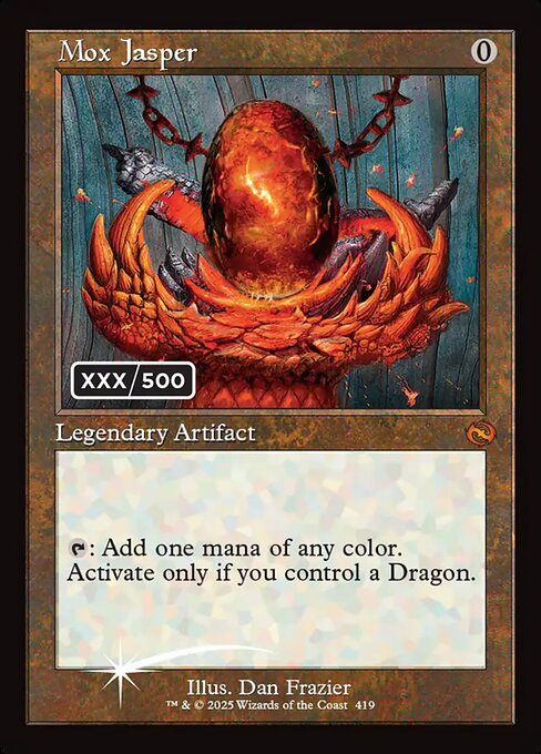 MTG Mox Jasper TDM 419 Serialized Retro Frame Double Rainbow Foil