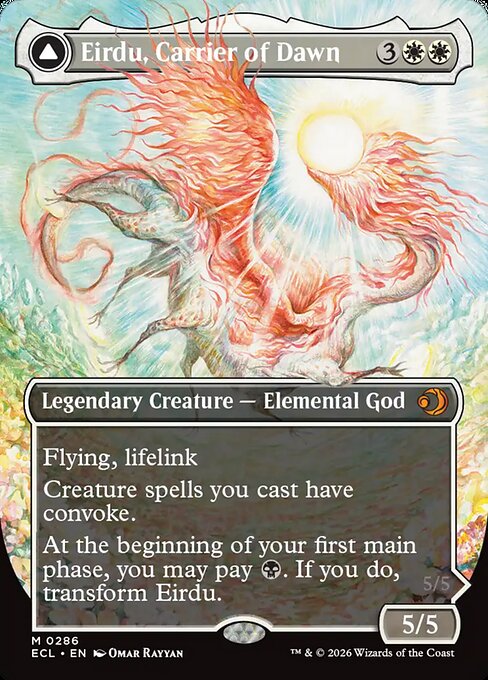 MTG Eirdu, Carrier of Dawn // Isilu, Carrier of Twilight ECL 286 Showcase Ring Nonfoil