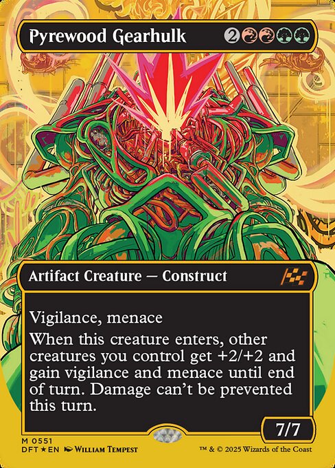 MTG Pyrewood Gearhulk DFT 551 Borderless Graffiti Giant First-Place Foil