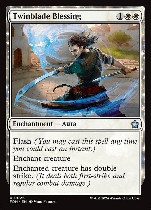 MTG Twinblade Blessing FDN 026 Regular Foil