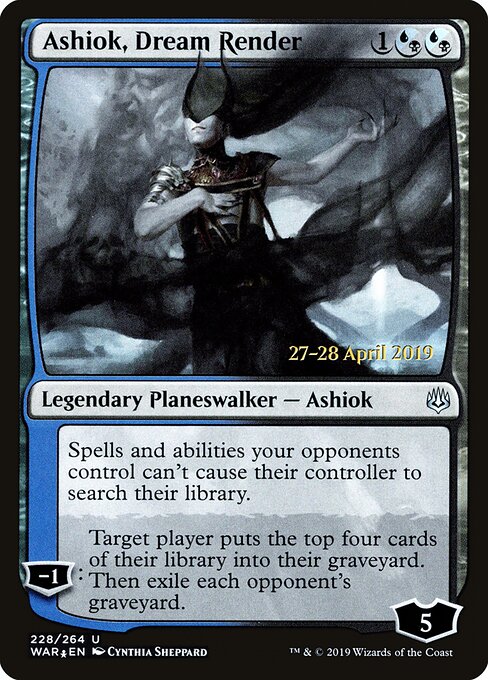 MTG Ashiok, Dream Render PWAR 228S Prerelease Promo Foil front