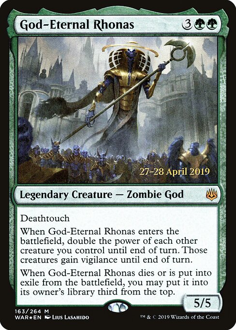 MTG God-Eternal Rhonas PWAR 163S Prerelease Promo Foil front