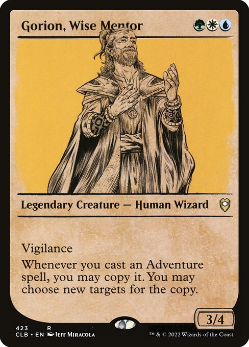 MTG Gorion, Wise Mentor CLB 423 Showcase Rulebook Foil