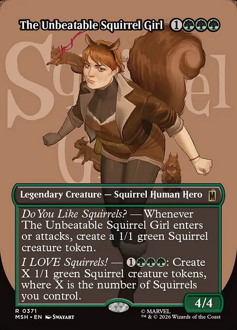 MTG The Unbeatable Squirrel Girl MSH 371 Borderless Logo Foil