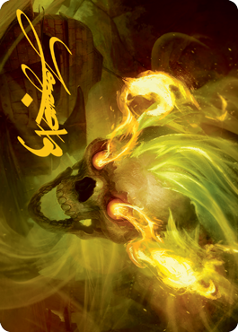 MTG Flameskull AAFR 014 Art Card Gold Stamped Signature