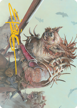 MTG Gnoll Hunter AAFR 011 Art Card Gold Stamped Signature