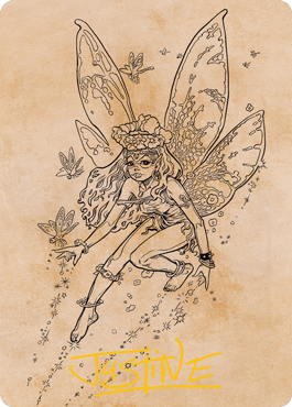 MTG Pixie Guide AAFR 078 Art Card Gold Stamped Signature