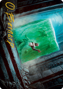 MTG Gelatinous Cube AAFR 007 Art Card Gold Stamped Signature