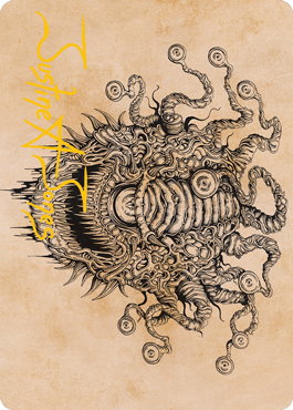 MTG Baleful Beholder AAFR 068 Art Card Gold Stamped Signature