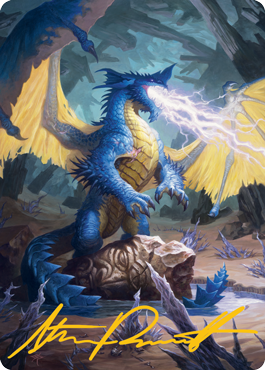 MTG Blue Dragon AAFR 073 Art Card Gold Stamped Signature