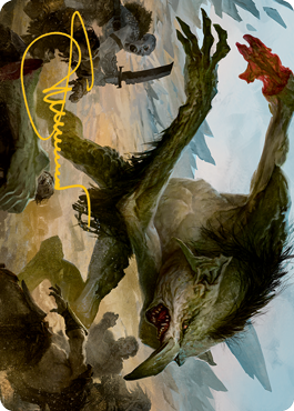 MTG Loathsome Troll AAFR 021 Art Card Gold Stamped Signature