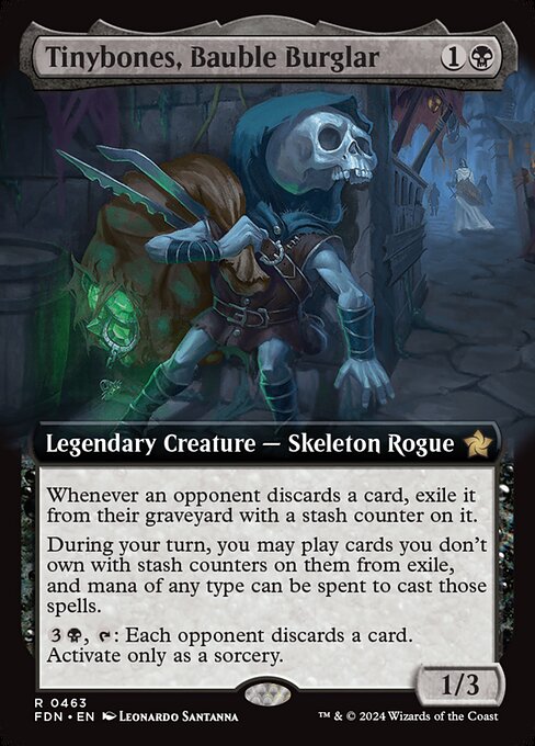 MTG Tinybones, Bauble Burglar FDN 463 Extended Art Nonfoil