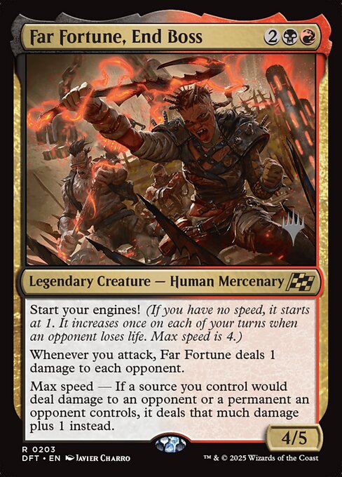 MTG Far Fortune, End Boss PDFT 203p Promo Pack Foil