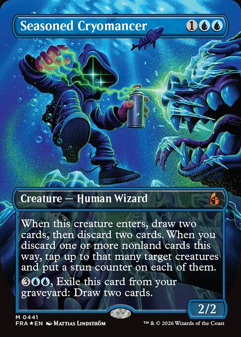 MTG Seasoned Cryomancer FRA 441 Secret Lair Bundle Foil front